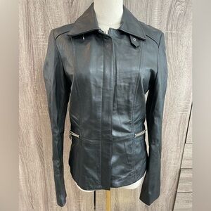 Boutique of Leathers Black Fitted Soft Genuine Leather Jacket. Size 6